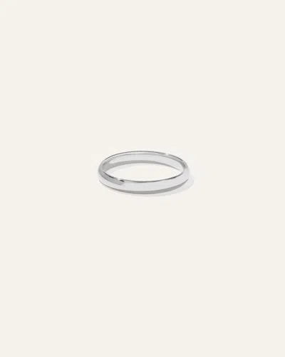 Quince Women's Low Dome Band Rings In White Gold