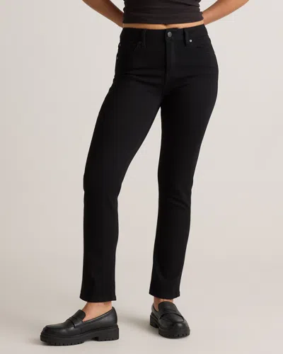 Quince Women's Luna Stretch Slim Straight Jeans In Black