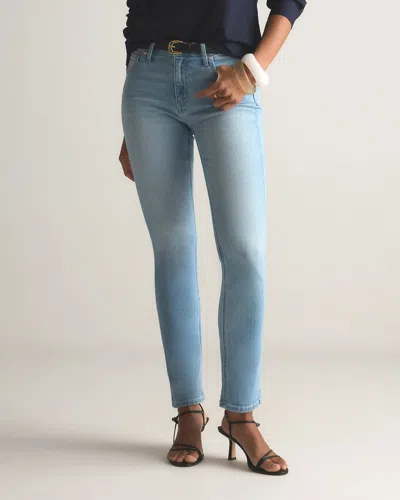Quince Women's Luna Stretch Slim Straight Jeans In Frosted Blue