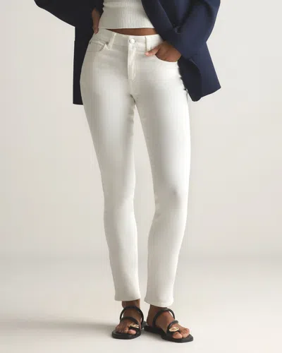 Quince Women's Luna Stretch Slim Straight Jeans In White