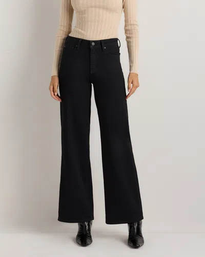 Quince Women's Luna Stretch Wide Leg Jeans In Black