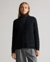 Quince Women's Luxe Baby Cashmere Cable Cardigan Sweater In Heather Caviar