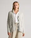 Quince Women's Luxe Baby Cashmere Cable Cardigan Sweater In Pearled Ivory