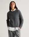 Quince Women's Luxe Baby Cashmere Crewneck Sweater In Heather Pewter