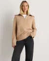 Quince Women's Luxe Baby Cashmere Quarter Zip Sweater In Neutral