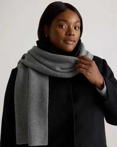 Quince Women's Merino Wool Fisherman Scarf In Heather Grey