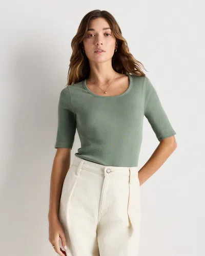 Quince Women's Micro-rib Elbow Sleeve T-shirt