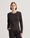 Quince Women's Micro-rib Long Sleeve T-shirt In Black