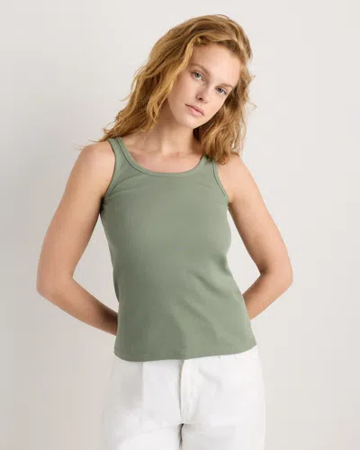Quince Women's Micro-rib Scoop Neck Tank Top In Green