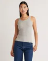 Quince Women's Micro-rib Scoop Neck Tank Top In Heather Grey