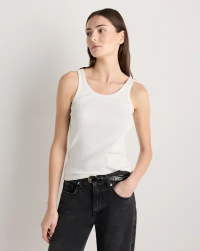 Quince Women's Micro-rib Scoop Neck Tank Top In White