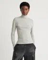 Quince Women's Micro-rib Turtleneck Sweater In Heather Grey