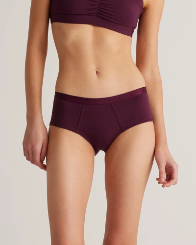 Quince Women's Micromodal Cheeky Brief In Syrah