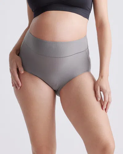 Quince Women's Micromodal High Waisted Maternity & Postpartum Brief In Black/grey