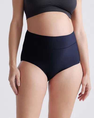 Quince Women's Micromodal High Waisted Maternity & Postpartum Brief In Black/navy