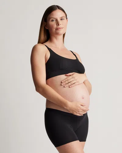 Quince Women's Micromodal Low Support Maternity & Nursing Bra In Black