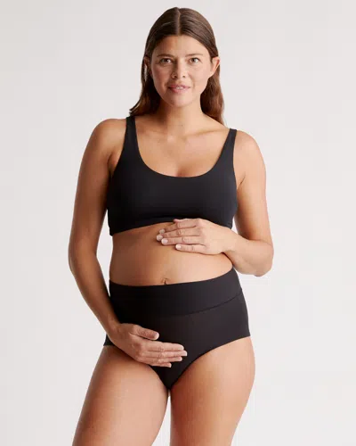 Quince Women's Micromodal Maternity & Postpartum Bralette In Black