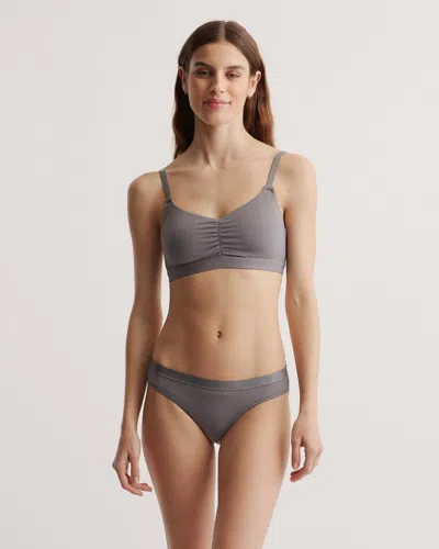 Quince Women's Micromodal Ruched Bralette In Grey