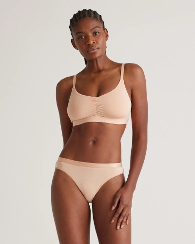 Quince Women's Micromodal Ruched Bralette In Warm Sand