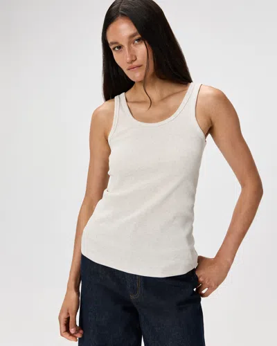 Quince Women's Micro-rib Scoop Neck Tank Top In Heather Oatmeal