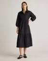 Quince Women's Poplin Midi Tunic Dress In Black