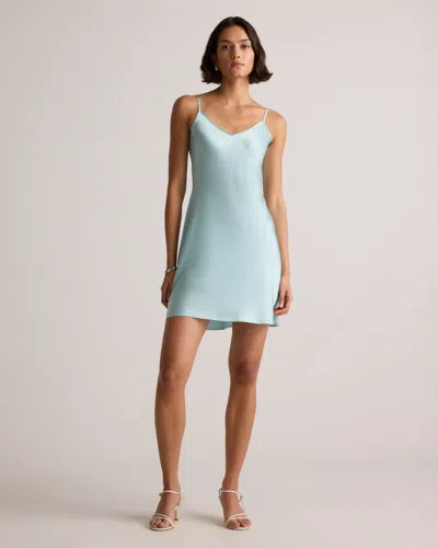 Quince Women's Mini Slip Dress In Aqua Pearl