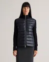 Quince Women's Mixed Media Down And Cashmere Jacket In Shiny Black