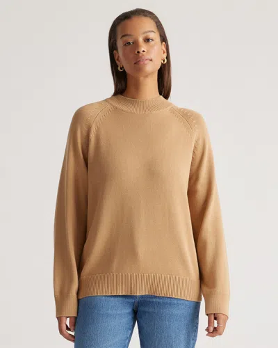 Quince Women's Mock Neck Sweater In Camel