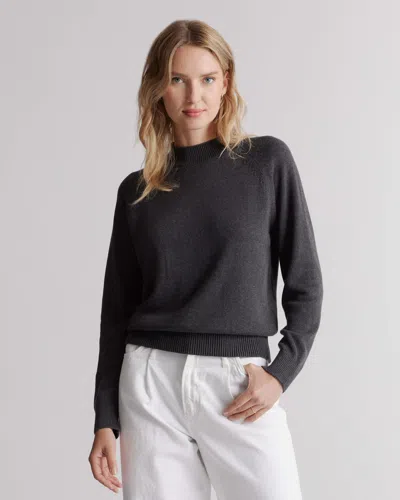 Quince Women's Mock Neck Sweater In Charcoal