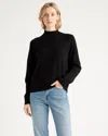 Quince Women's Mockneck Sweater In Black