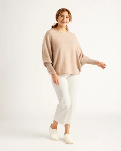 Quince Women's Mongolian Cashmere Batwing Sweater In Oatmeal