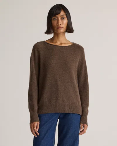 Quince Women's Mongolian Cashmere Boatneck Sweater In Brown