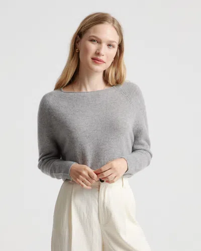 Quince Women's Mongolian Cashmere Boatneck Sweater In Heather Grey