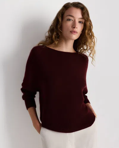 Quince Women's Mongolian Cashmere Boatneck Sweater In Red