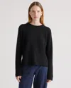Quince Women's Mongolian Cashmere Boxy Crewneck Sweater In Black