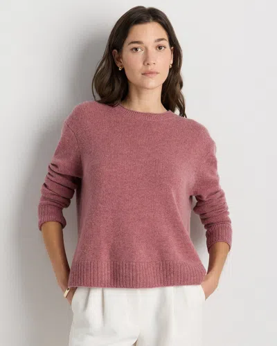 Quince Women's Mongolian Cashmere Boxy Crewneck Sweater In Pink