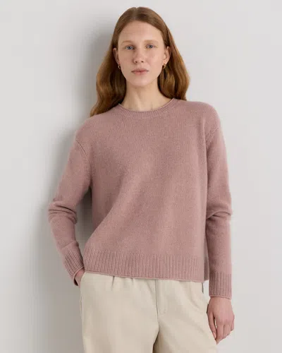Quince Women's Mongolian Cashmere Boxy Crewneck Sweater In Pink