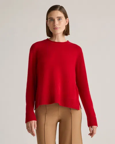 Quince Women's Mongolian Cashmere Boxy Crewneck Sweater In Varsity Red