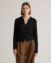 Quince Women's Mongolian Cashmere Collared Cardigan Sweater In Black