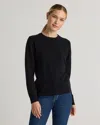 Quince Women's Mongolian Cashmere Crewneck Sweater In Black