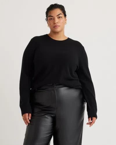 Quince Women's Mongolian Cashmere Crewneck Sweater In Black