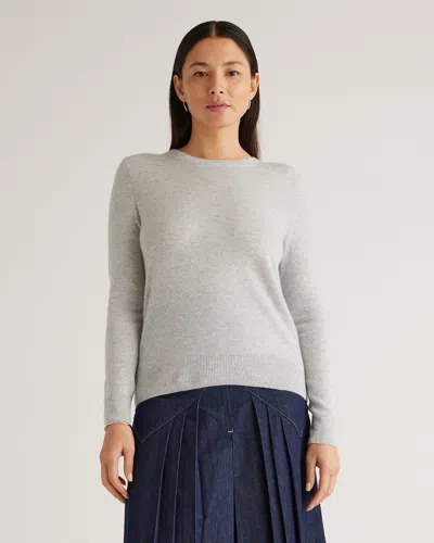 Quince Women's Mongolian Cashmere Crewneck Sweater In Heather Pale Grey