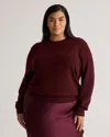 Quince Women's Mongolian Cashmere Crewneck Sweater In Rich Burgundy