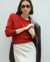 Quince Women's Mongolian Cashmere Crewneck Sweater In Varsity Red