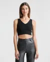 Quince Women's Mongolian Cashmere Cropped Tank Top In Black