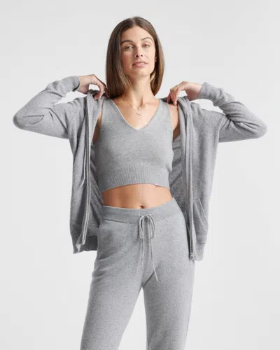 Quince Women's Mongolian Cashmere Cropped Tank Top In Heather Grey