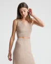 Quince Women's Mongolian Cashmere Cropped Tank Top In Oatmeal