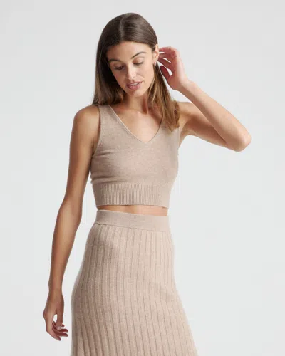 Quince Women's Mongolian Cashmere Cropped Tank Top In Oatmeal