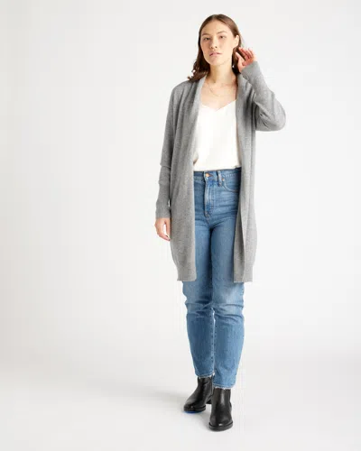 Quince Women's Mongolian Cashmere Duster Cardigan Sweater In Heather Grey