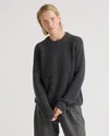 Quince Women's Mongolian Cashmere Fisherman Crewneck Sweater In Charcoal